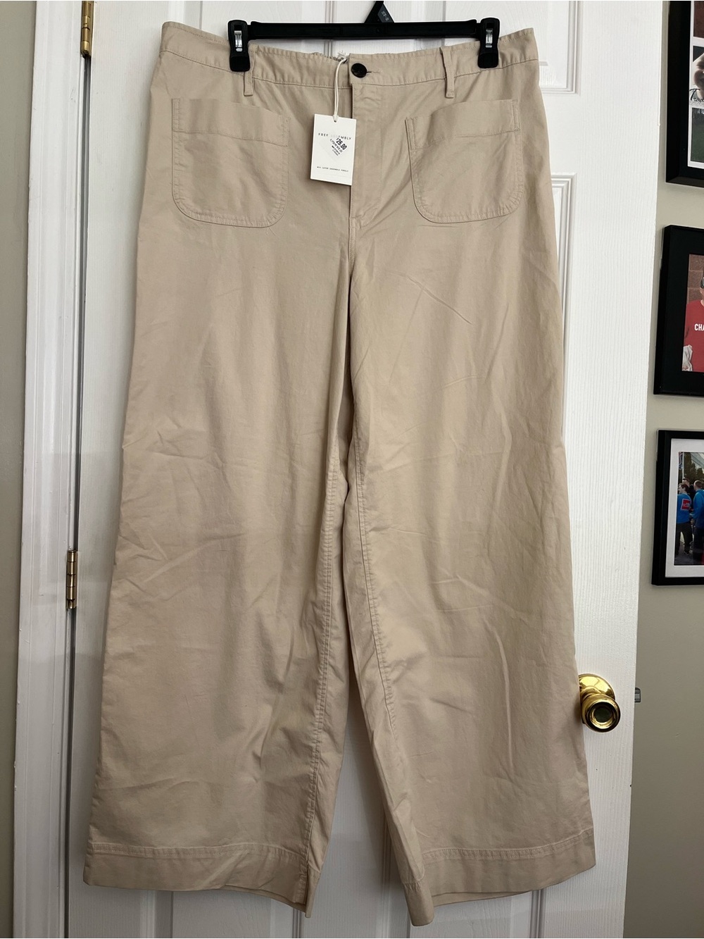 Wide Leg Women's Pants in Beige